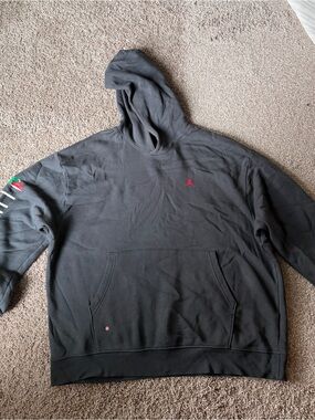 Jordan Black Pullover Hoodie with Red Jumpman